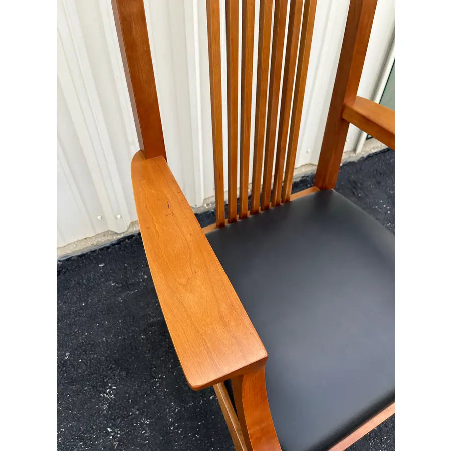 Stickley 21st Century Collection Cherry & Leather Mission Dining Chairs- Set of 6