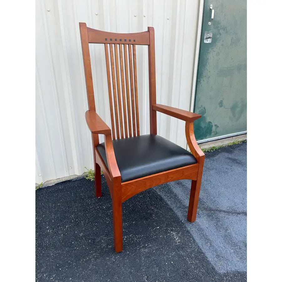 Stickley 21st Century Collection Cherry & Leather Mission Dining Chairs- Set of 6