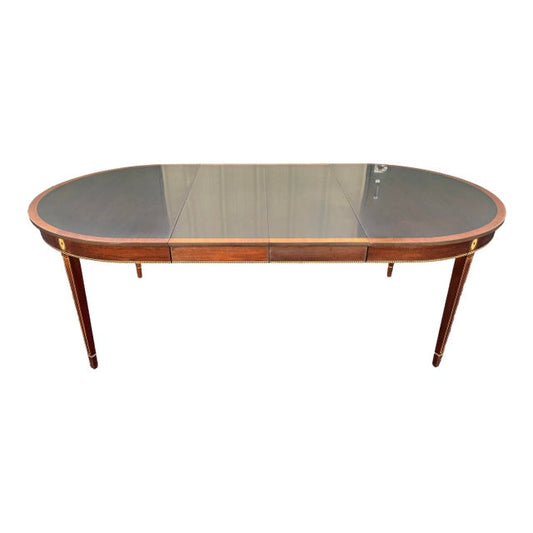 Stickley Federal Style Banded Mahogany Inlaid Extension Dining Table