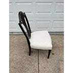 Stickley Mahogany Wheat Sheaf Back Dining Chairs- Newly Upholstered in Cream- Set of 6