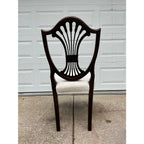 Stickley Mahogany Wheat Sheaf Back Dining Chairs- Newly Upholstered in Cream- Set of 6