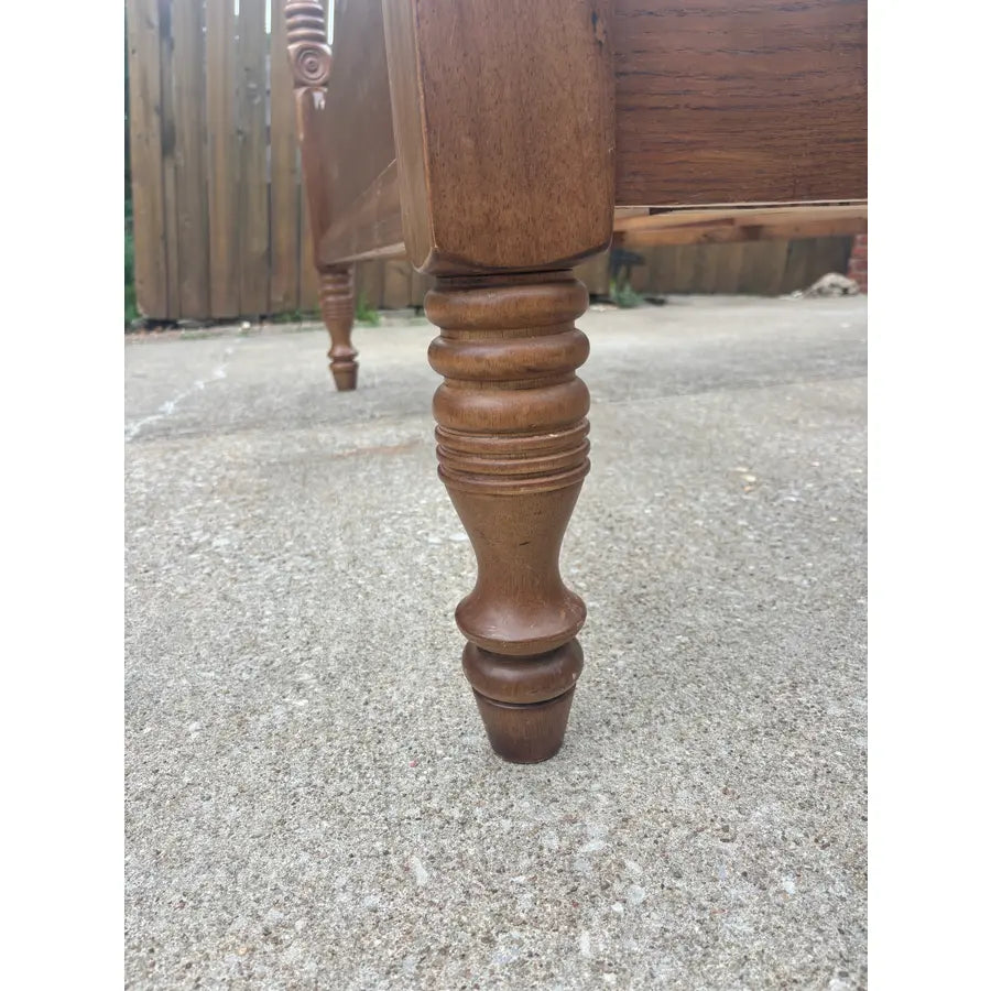 Traditional Oak Queen Size Rope Twist Four Poster Bed Frame