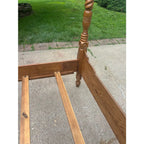 Traditional Oak Queen Size Rope Twist Four Poster Bed Frame