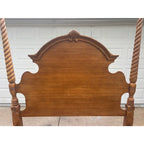 Traditional Oak Queen Size Rope Twist Four Poster Bed Frame
