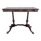 Traditional Victorian Mahogany Console Side Table- Clawfoot, Scalloped Edge