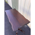 Traditional Victorian Mahogany Console Side Table- Clawfoot, Scalloped Edge