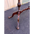 Traditional Victorian Mahogany Console Side Table- Clawfoot, Scalloped Edge