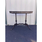 Traditional Victorian Mahogany Console Side Table- Clawfoot, Scalloped Edge