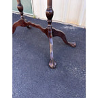 Traditional Victorian Mahogany Console Side Table- Clawfoot, Scalloped Edge