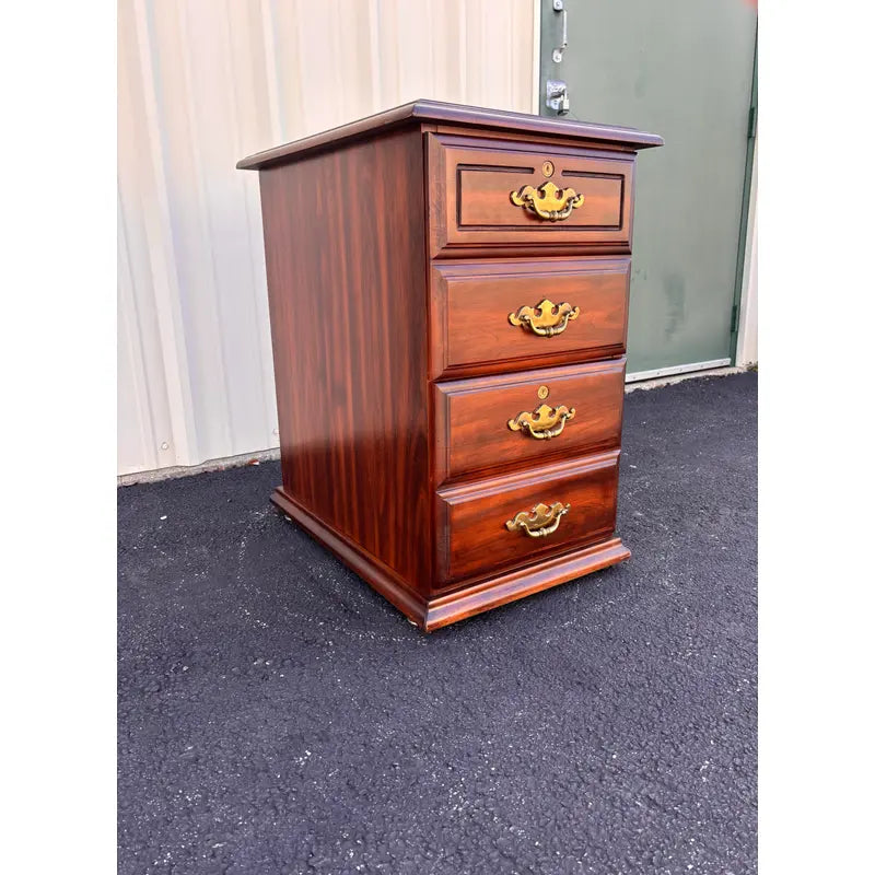 Two-Drawer Cherry Chippendale Style Filing Cabinet