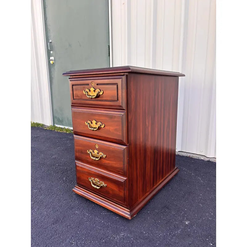 Two-Drawer Cherry Chippendale Style Filing Cabinet