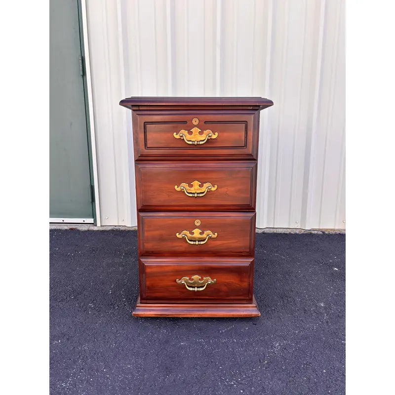 Two-Drawer Cherry Chippendale Style Filing Cabinet