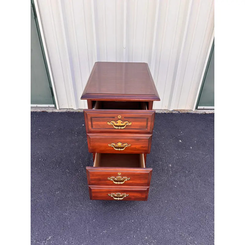 Two-Drawer Cherry Chippendale Style Filing Cabinet