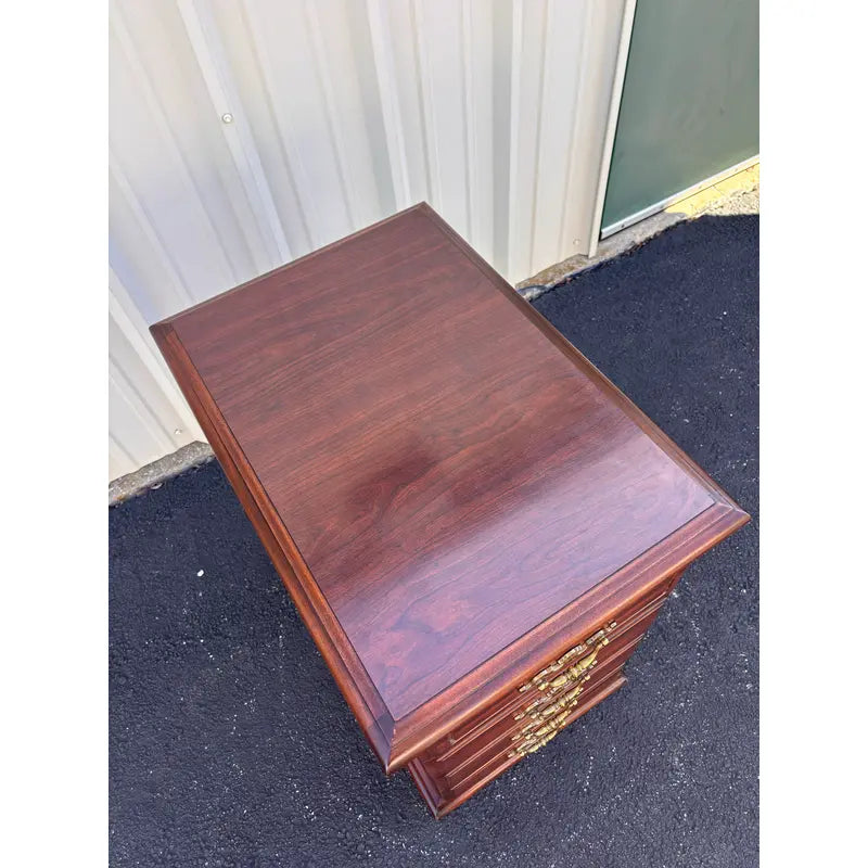 Two-Drawer Cherry Chippendale Style Filing Cabinet