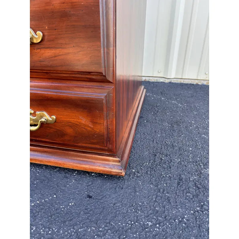 Two-Drawer Cherry Chippendale Style Filing Cabinet