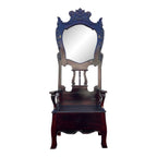 Victorian Carved Mahogany Hall Seat or Hall Tree With Mirror