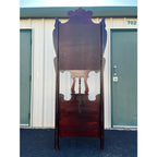 Victorian Carved Mahogany Hall Seat or Hall Tree With Mirror