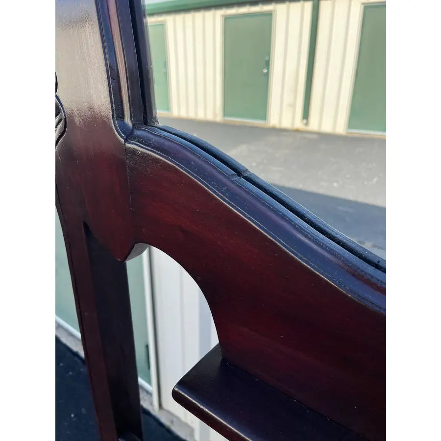 Victorian Carved Mahogany Hall Seat or Hall Tree With Mirror