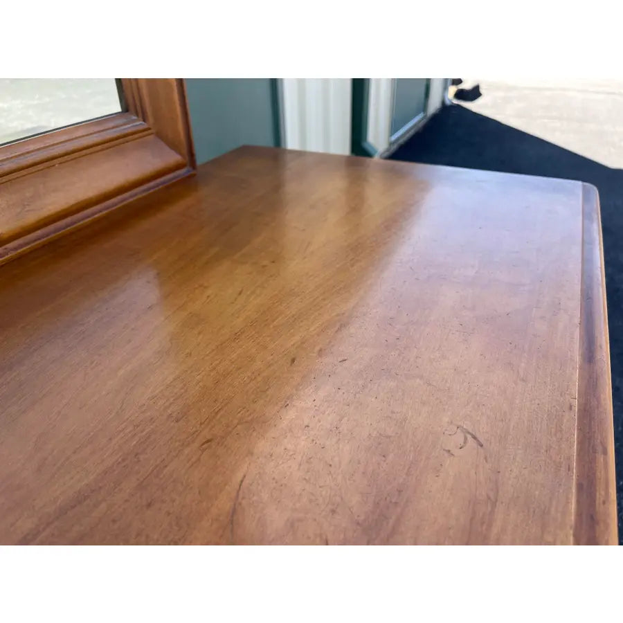 Vintage Ballman Cummings Solid Maple 8-Drawer Dresser With Mirror