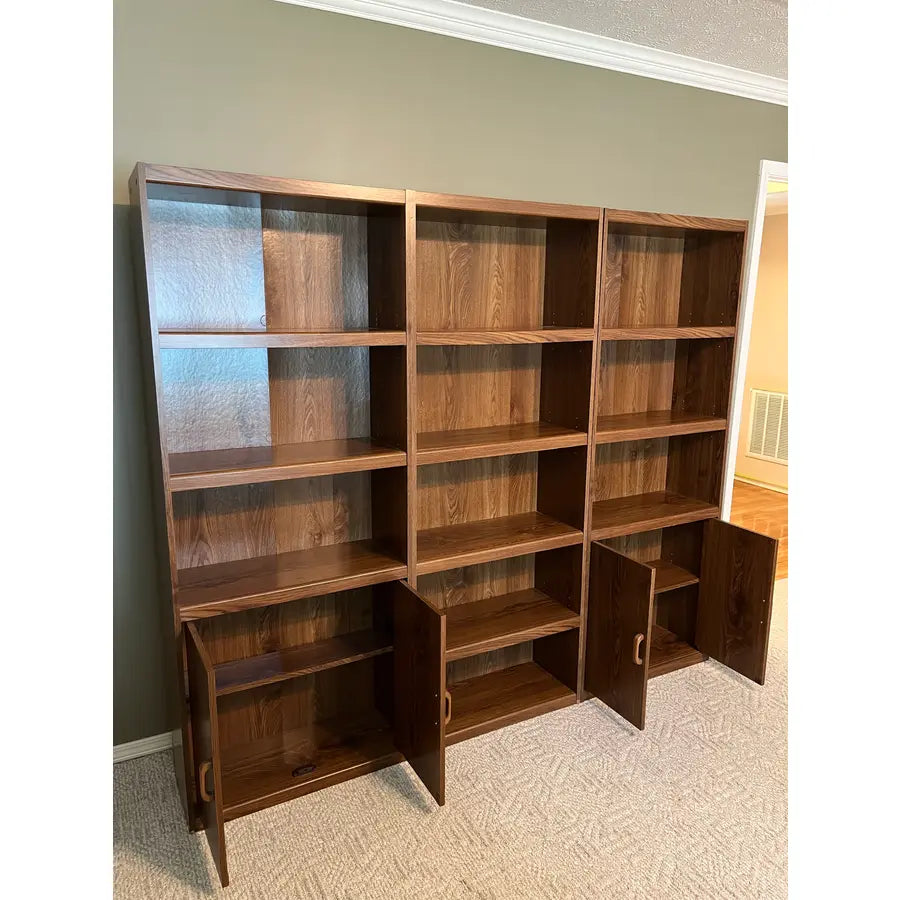 Vintage Mid-Century 3-Piece Bookshelf Wall Unit