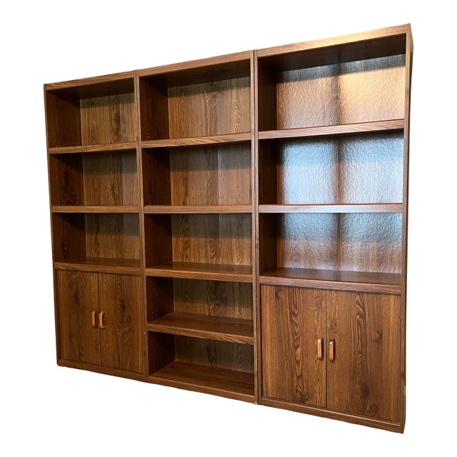Vintage Mid-Century 3-Piece Bookshelf Wall Unit