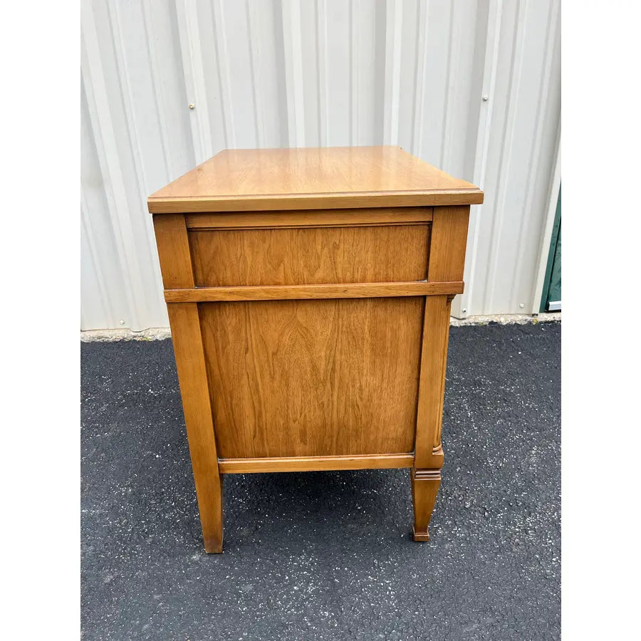 Vintage Neoclassical Fruitwood and Burl Nightstands- A Pair
