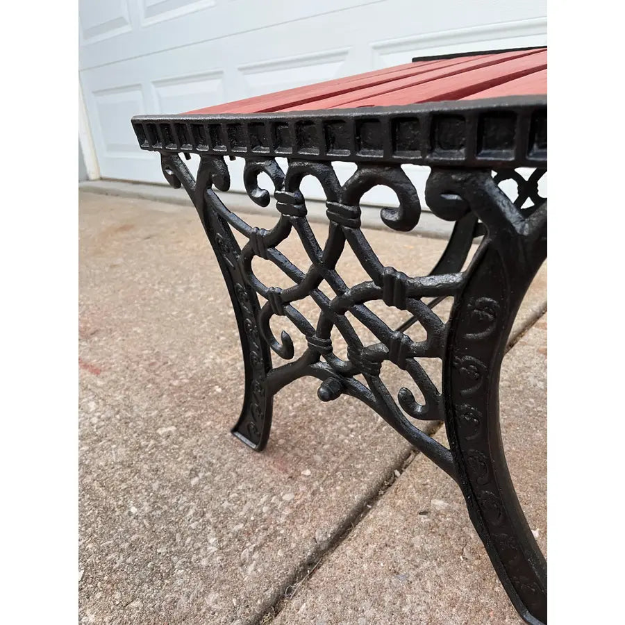 Vintage Outdoor Cast Iron Garden Bench Stool