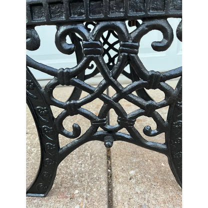 Vintage Outdoor Cast Iron Garden Bench Stool