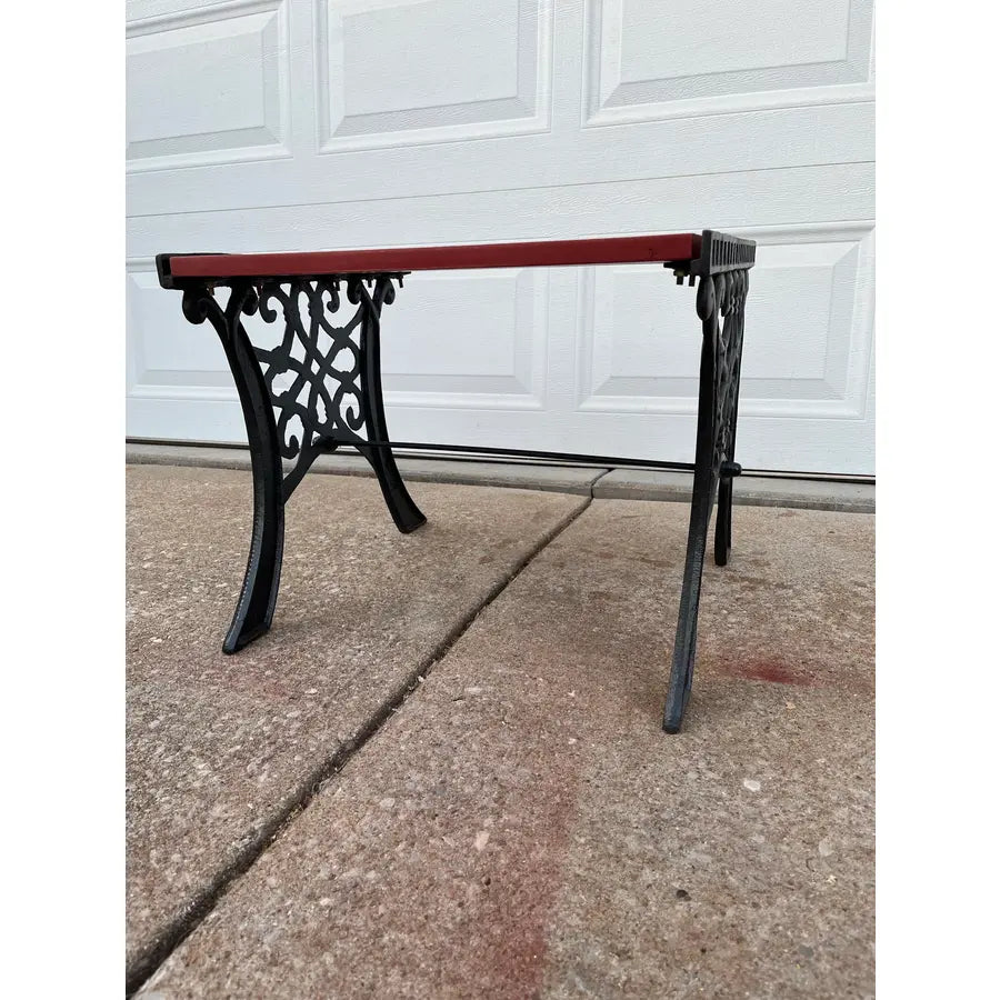 Vintage Outdoor Cast Iron Garden Bench Stool