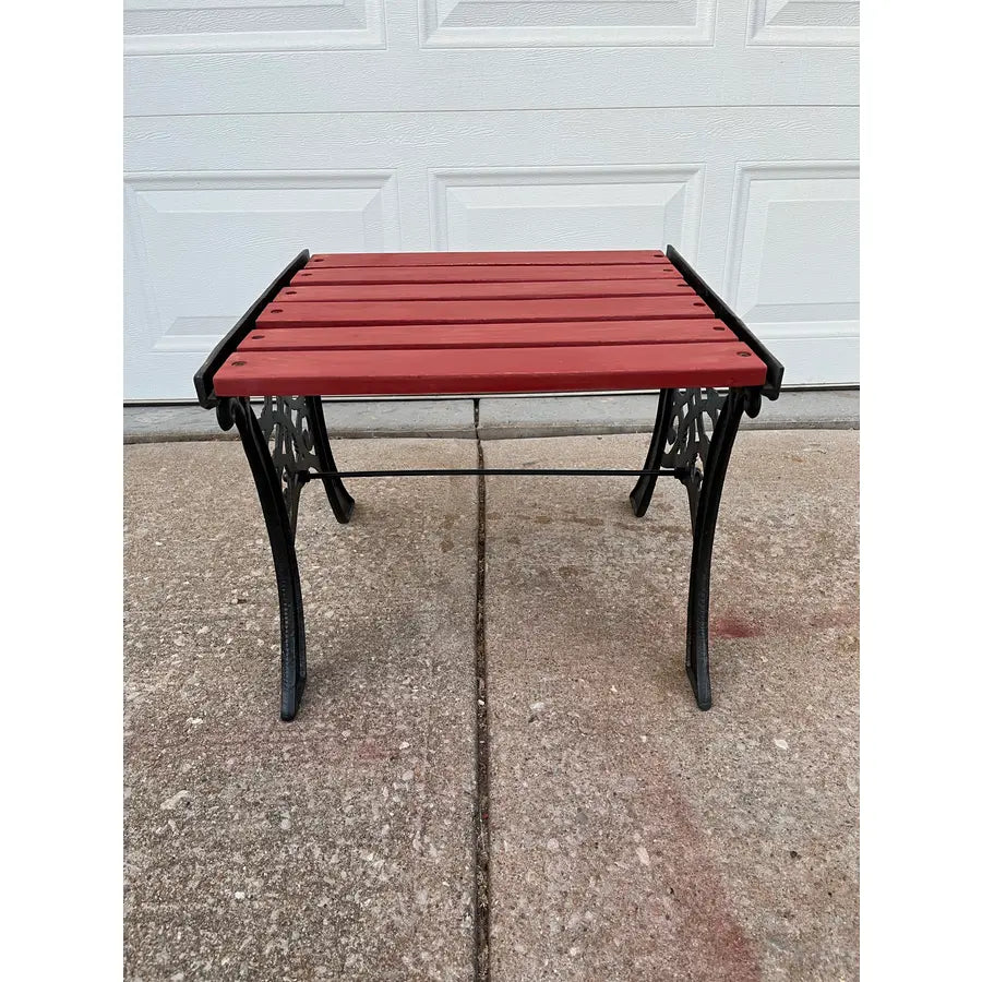 Vintage Outdoor Cast Iron Garden Bench Stool