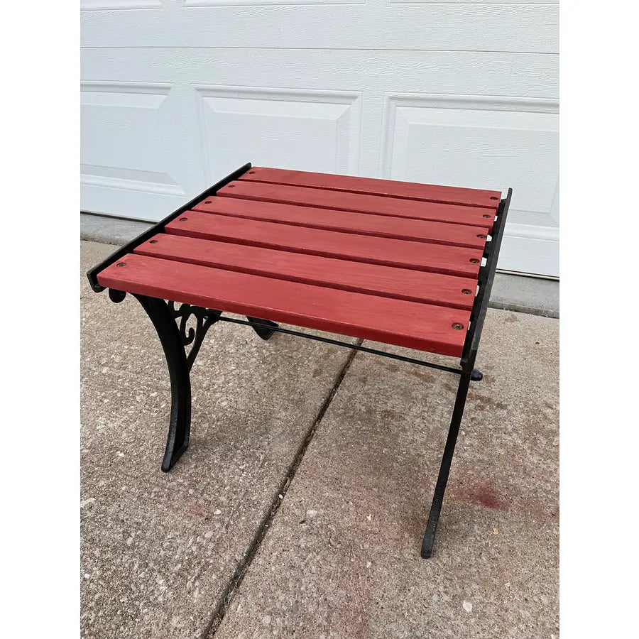 Vintage Outdoor Cast Iron Garden Bench Stool