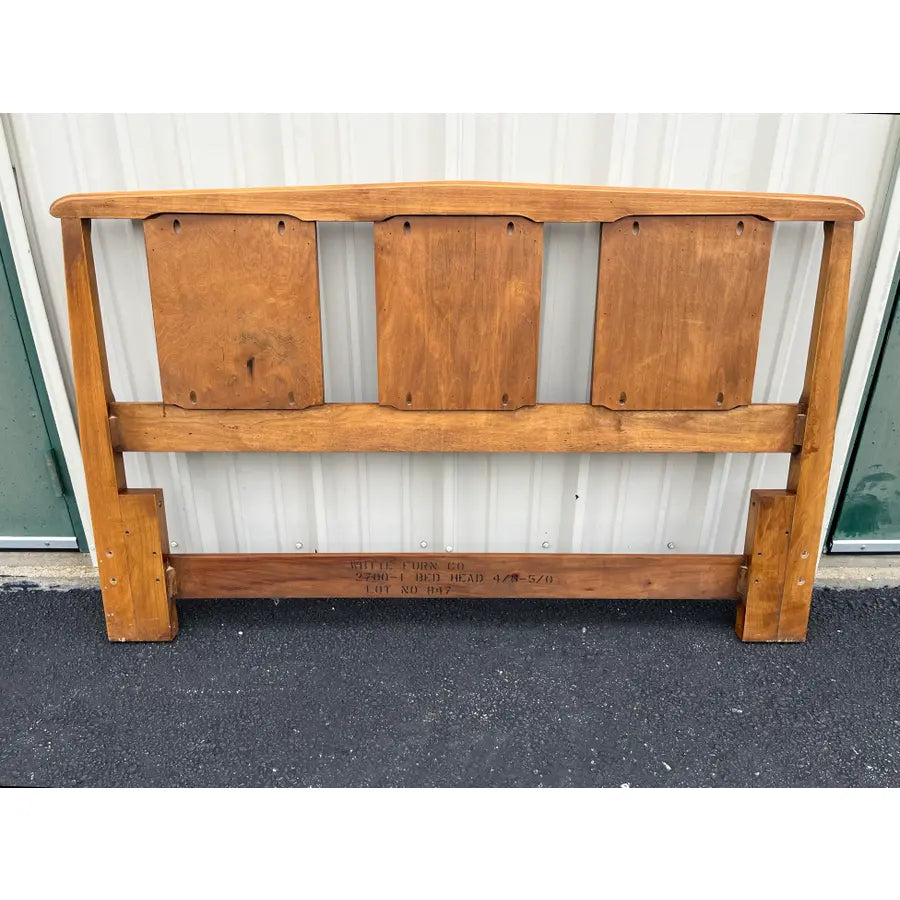 White Furniture Mid-Century Modern Walnut Queen Headboard