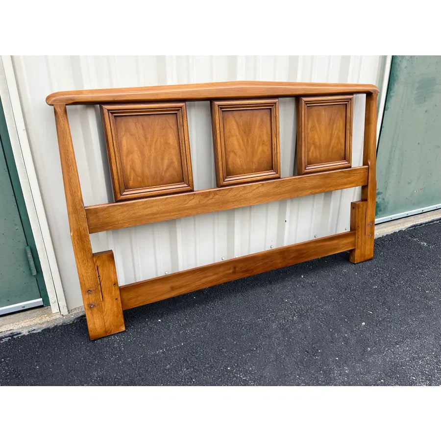White Furniture Mid-Century Modern Walnut Queen Headboard