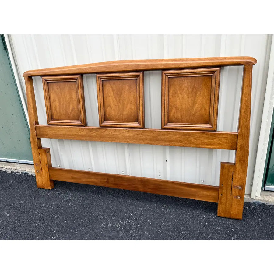 White Furniture Mid-Century Modern Walnut Queen Headboard
