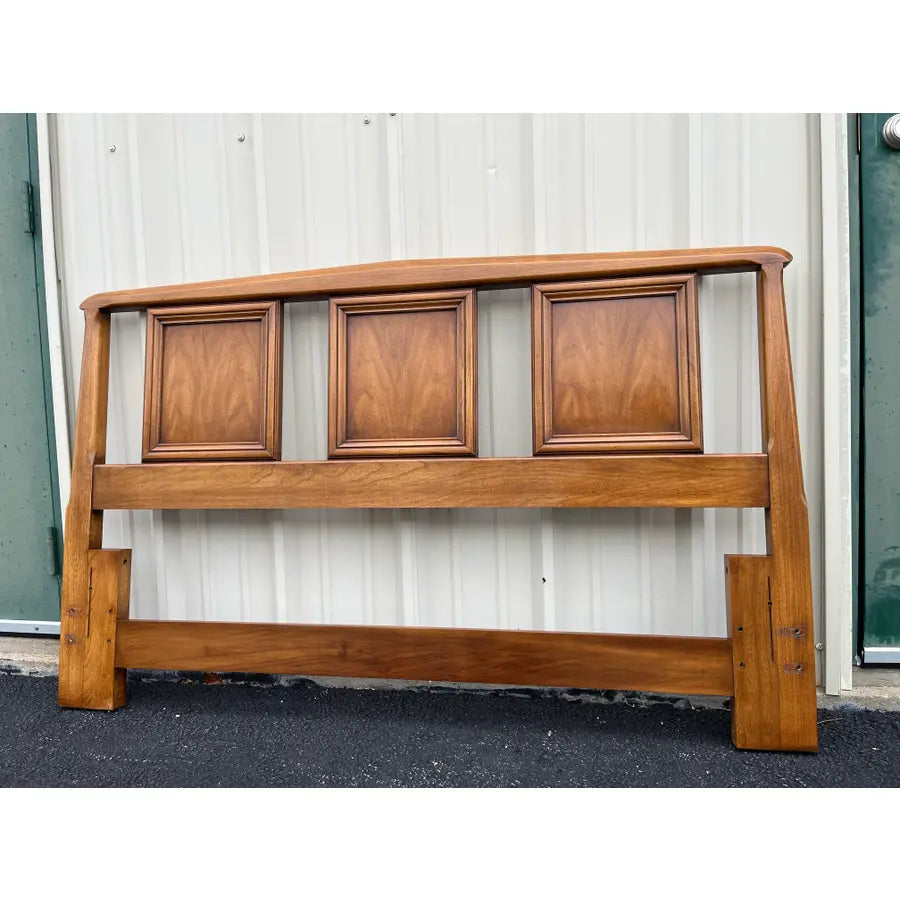 White Furniture Mid-Century Modern Walnut Queen Headboard