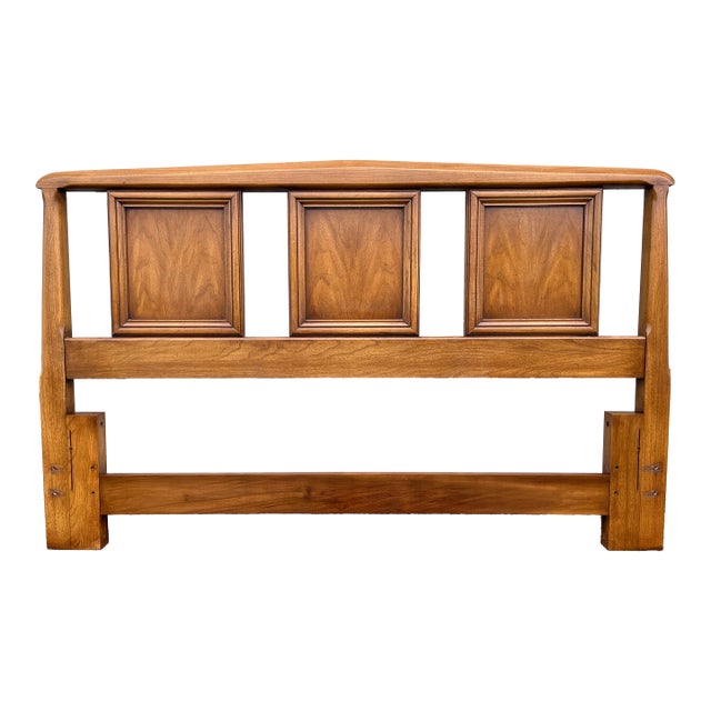 White Furniture Mid-Century Modern Walnut Queen Headboard