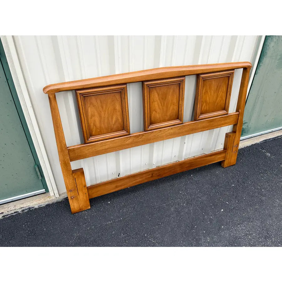 White Furniture Mid-Century Modern Walnut Queen Headboard