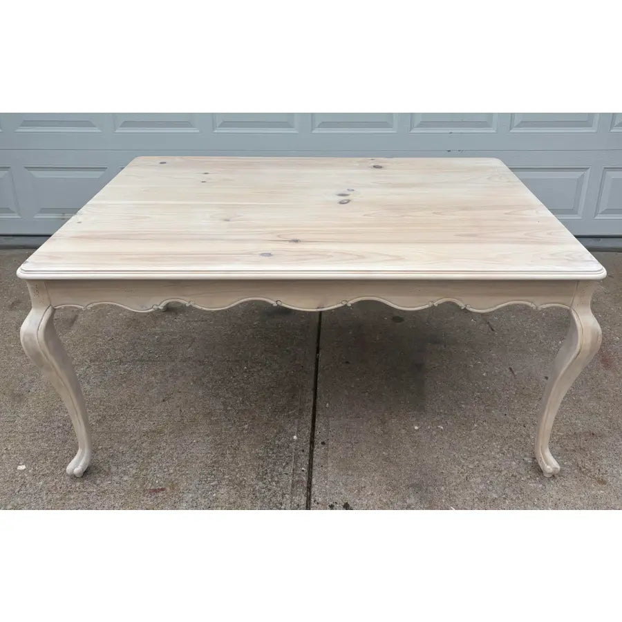 Whitewashed Knotty Pine French Country Dining Table