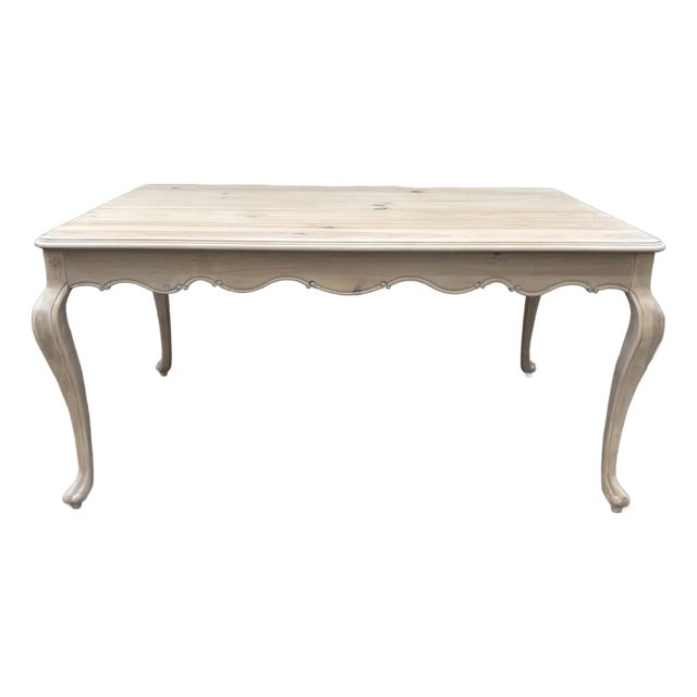 Whitewashed Knotty Pine French Country Dining Table