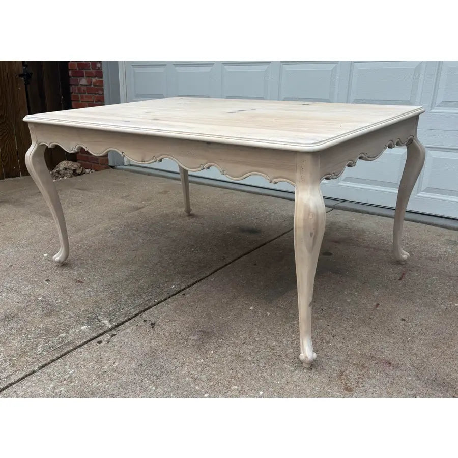 Whitewashed Knotty Pine French Country Dining Table