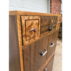 Williamsport Furniture Art Deco Burlwood and Walnut Tall Chest of Drawers- Fully Restored