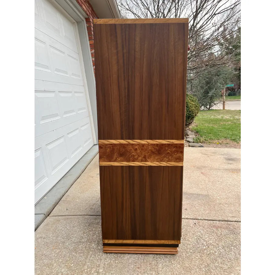 Williamsport Furniture Art Deco Burlwood and Walnut Tall Chest of Drawers- Fully Restored