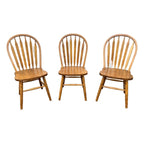 Windsor Style Cherry Dining Chairs- Set of 3