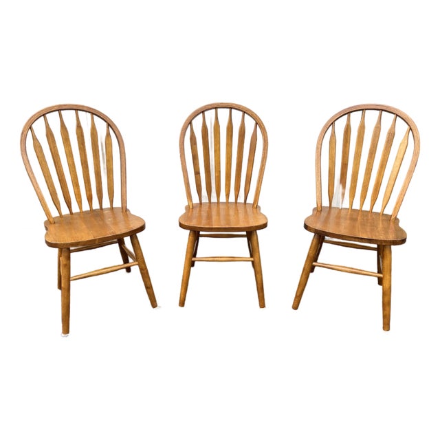 Windsor Style Cherry Dining Chairs- Set of 3