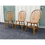 Windsor Style Cherry Dining Chairs- Set of 3