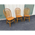 Windsor Style Cherry Dining Chairs- Set of 3