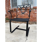 Wrought Iron Glider Bench & Cantilever Chair - Set of 2