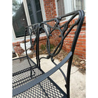 Wrought Iron Glider Bench & Cantilever Chair - Set of 2